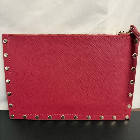 WHBM Red Studded Floral Clutch • Wristlet Bag • Elegant & Edgy - Picture 2 of 7